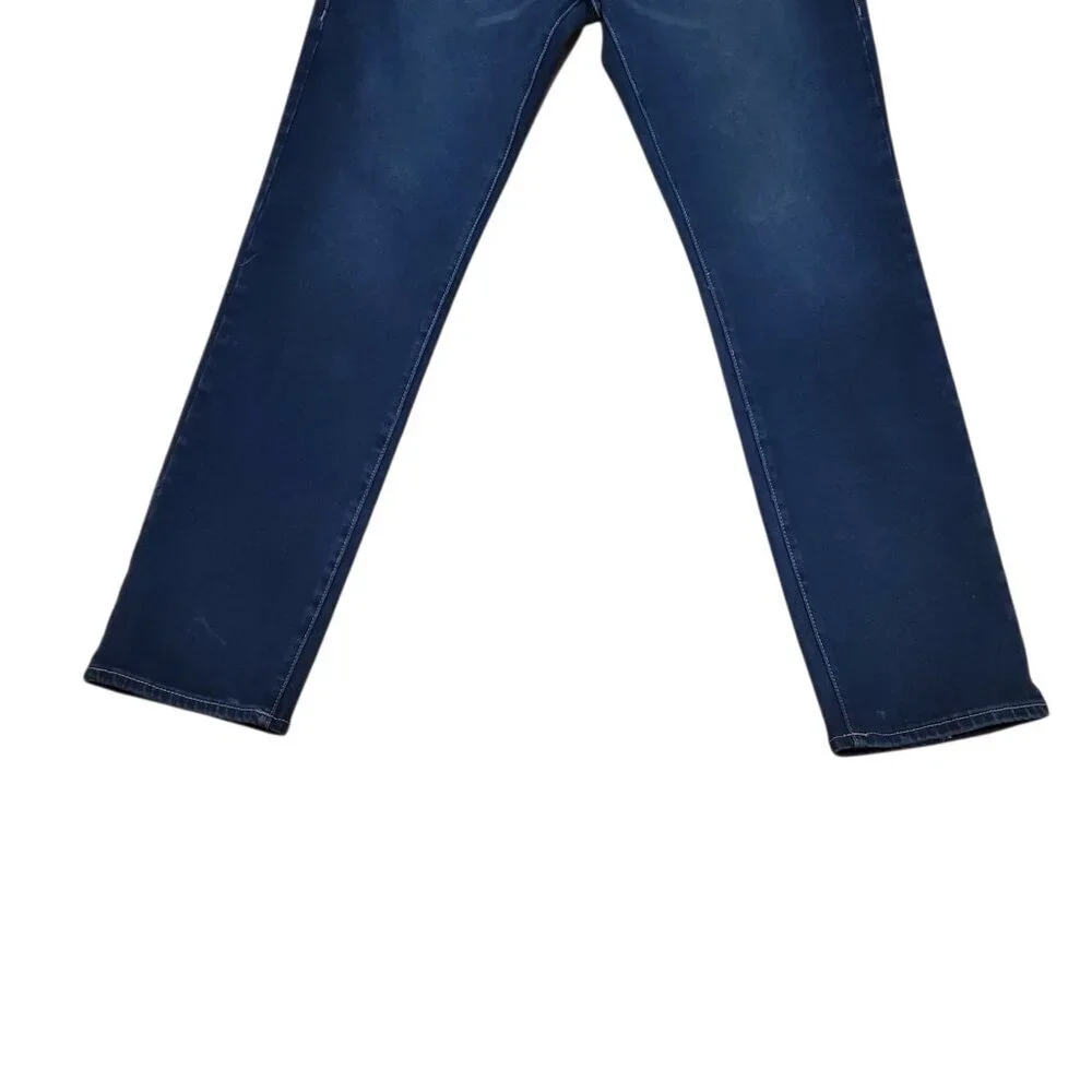 NEW TRUE RELIGION Men's Geno Relaxed Slim Distressed Dark Wash Blue Jeans